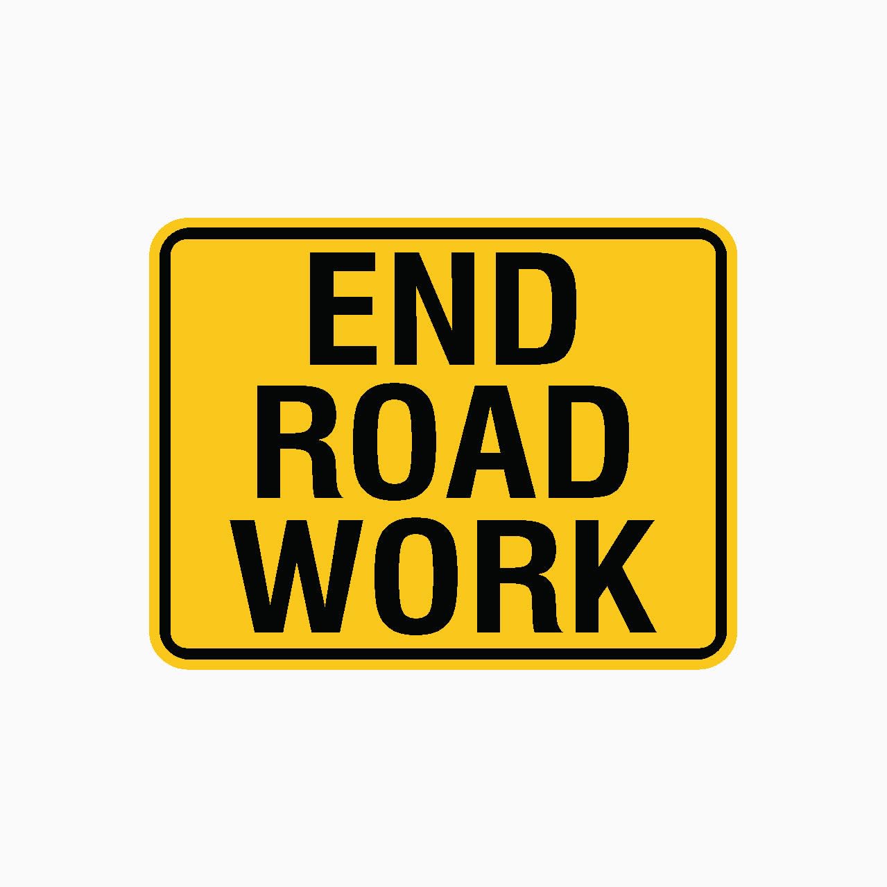 END ROAD WORK Sign Traffic Metal Tin Sign 8 x 12 inch for Industrial & Commercial Series
