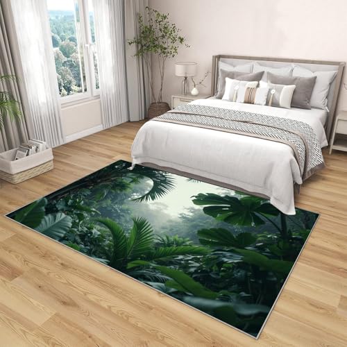 Tapis antidérapant vert olive à poils courts pour éviter les chutes