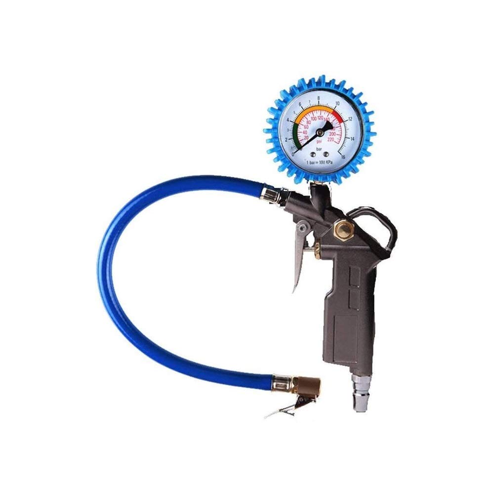 HMTE Jauge de Pression de Pneu numérique, 220 PSI Gonfleur de Pneu Accessoires de compresseur de mandrin d'air Tuyau en Caoutchouc pour Voiture, vélo, Camping-Car, Camion, Automobile et Moto