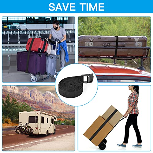 Kshineni Tie Down Straps 6 Pcs Lashing Strap 3.3' x 1" Adjustable Heavy Duty Cam Buckle Cinch Straps for Cargo, Trucks, Luggage, Trailer, Motorcycle (Black)