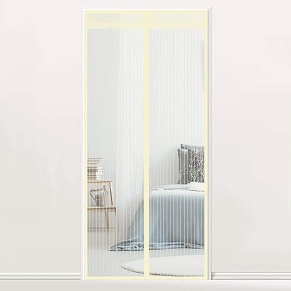 Porte grillagée magnétique jaune 120x200 cm rideau anti-moustique brodé
