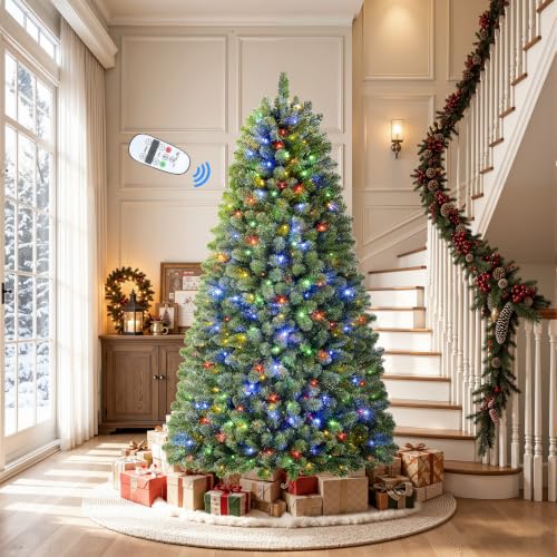 Image of 6FT Artificial Prelit Classic Christmas Tree with Remote Control,Timer