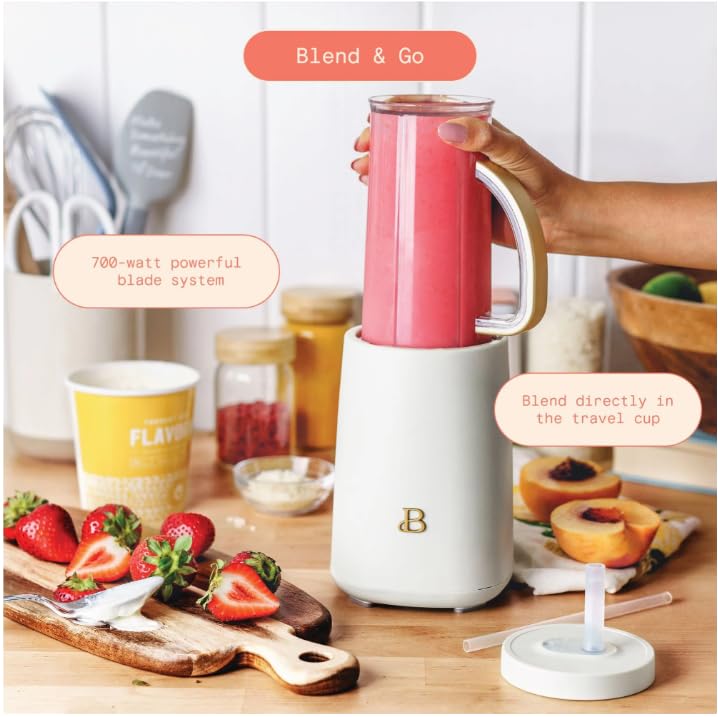 Beautifull 12-Piece Personal Blender Set, 240W – White Icing by Drew Barrymore