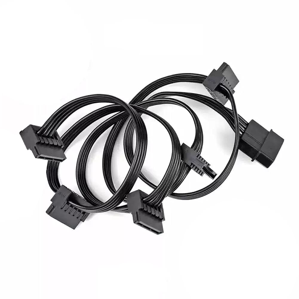 Cavo Di Alimentazione P37C - Adattatore Da IDE Molex 4 Pin A 5 X SATA 15 Pin - 60 Cm Per Hard Disk E Ventole