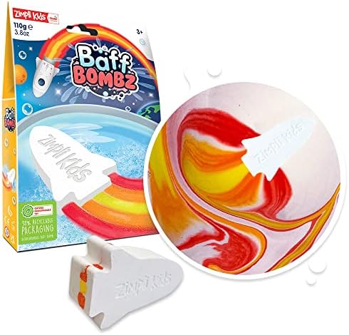 4 x Large Special Effect Bath Bombs Gift Set, Cloud Rainbow, Rocket, Moon & Star Fizzers, Ideal Birthday Present for Children, Montessori Bath Toy, Value Party Bag Fillers, Moisturising for Dry Skin