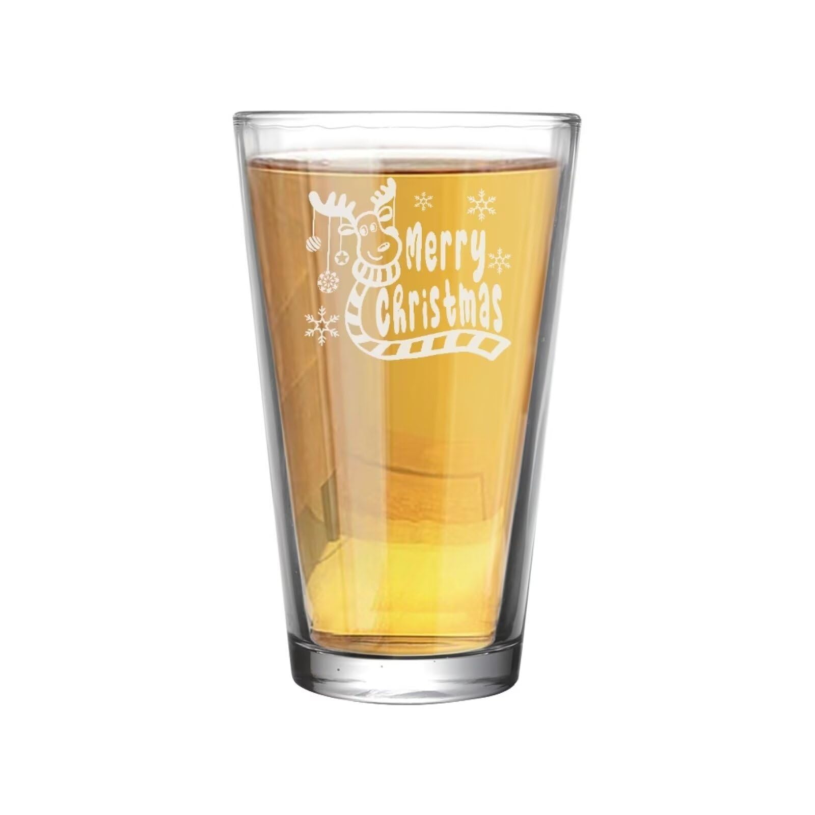 Flashideas Christmas Style Pint Glasses Heavy Duty Drinkware Highball Water Glasses Cups Unbreakable Plastic Beer Glasses Party Fovors for Wedding Restaurant Bar