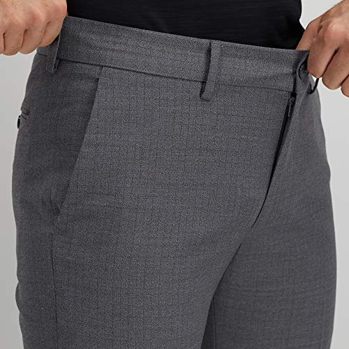 Kenneth Cole Reaction Men's Shadow Check Stretch Slim Fit Dress Pant, Med. Grey, 30 X 32 #TOP3