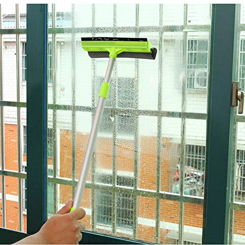 Limpador de vidro Zwbfu com cabo longo destacável com dupla face, escova de vidro, pincel de raspage