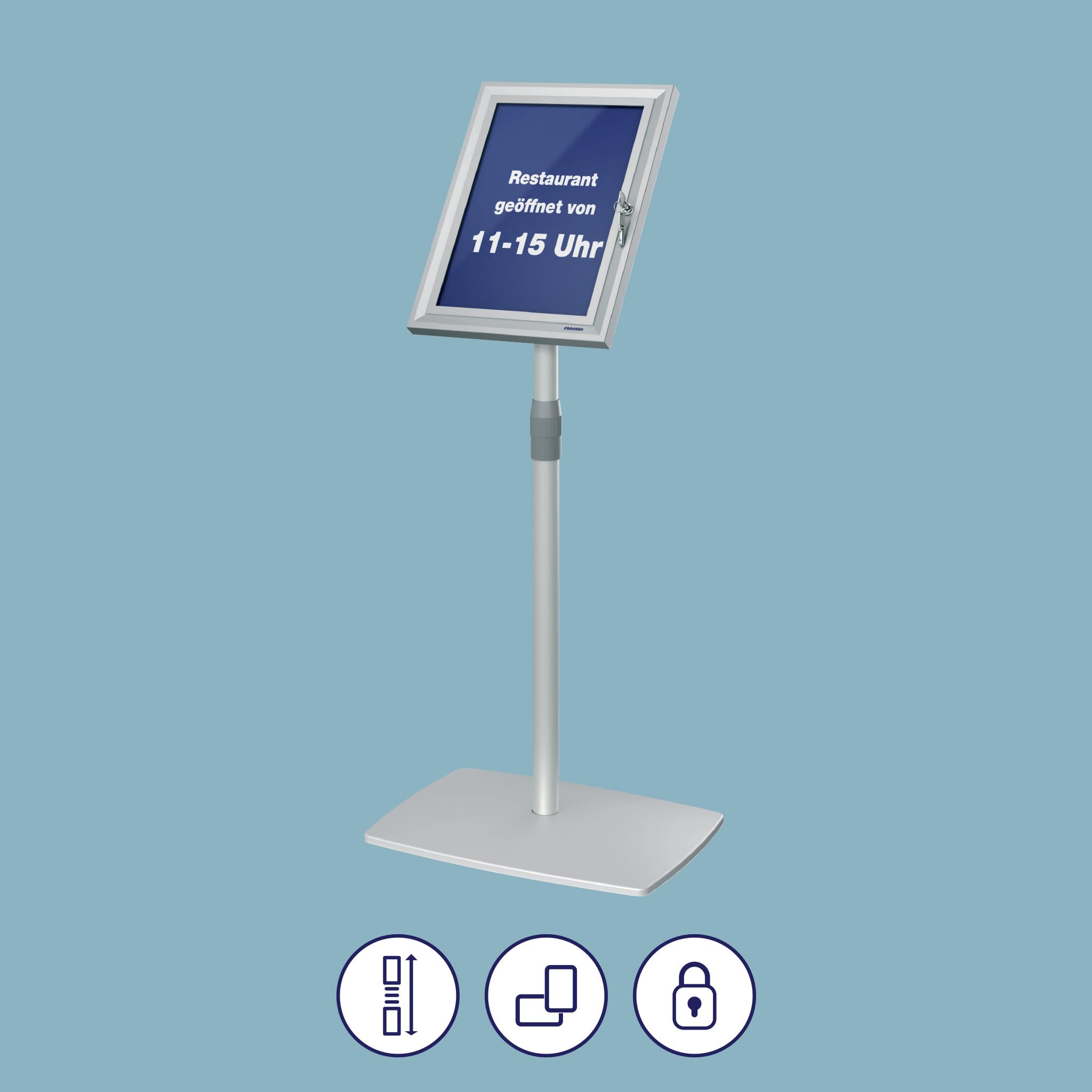 FRANKEN PRO BS0907L Security - Soporte para carteles (A4, con cerradura)
