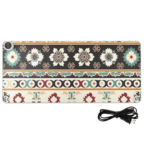 Tapis de souris chauffant 80 x 33 cm grand sous-main antidérapant coloré