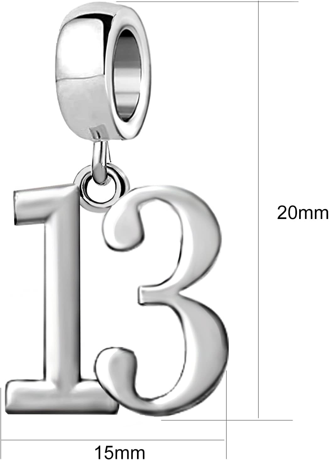 JMQJewelry 10 13th 16 18th 21 30th 40 50 60th Charm Lucky Number Happy Birthday Dangle Charms for Bracelet Christmas Fits Pandora Bracelet Halloween - Image 2