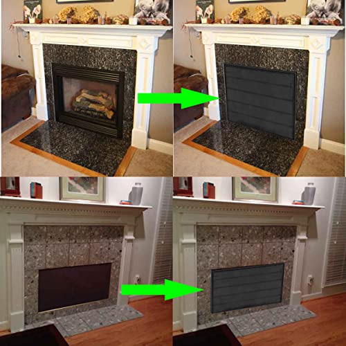 47″X35″ Magnetic Fireplace Blanket Draft Stopper For Heat Loss - Fireplace Vent Cover Insulation Screen Guard Mantel With Magnet For Fireplace Frame - Energy Blocker Saver Keeper For Fire Place #TOP2