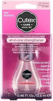 Revlon Cutex All-In-One Nail Strengthener Treatment, Base & Top Coat (13.6ml) for Weak & Damaged Nails, Chip Resistant, Dermatologist Tested
