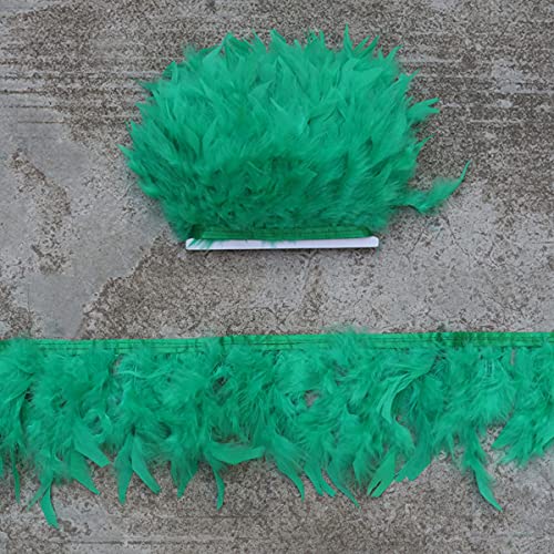 Esh7 Light Green Turkey Feathers For Crafts Width 4-6 Inches Clothing Decoration Craft Feather Fringe Trim Clothing Accessories Per Pack Of 2 Yards #TOP9
