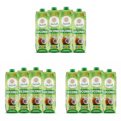 Image of Only Earth Coconut Drink | Best for Coffee, Tea, Cereals, Shakes or As Is | 40% Coconut Water + 59% Coconut Milk | Dairy Free | Unsweetened | Plant-Based | Source of Calcium | Preservatives Free | No Added Sugar | No Trans-Fat | Thai Coconuts (Pack 4)