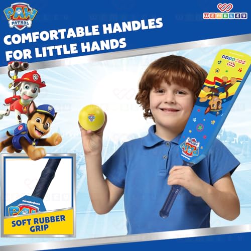Image of Wembley Paw Patrol Bat Ball Set for Kids | Made from Premium EVA Foam | Lightweight Bat with Ball | Indoor & Outdoor Bat Ball for Kids 2+ Years | Birthday Gift for Kids (Paw Family)