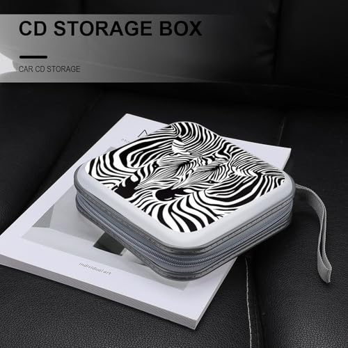 Carpeta de almacenamiento de CD rígida con acabados de diseño cebra 6