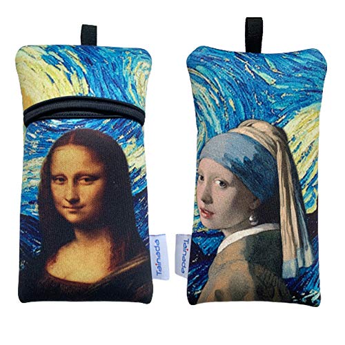 Image of Neoprene Neck Cell Phone Sleeve Bag Pouch w / Clip (Famous Paintings Combo)