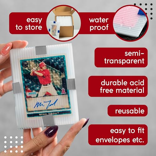 50 Pack Trading Card Shipping Protector 3.5" x 4.5", Durable Plastic Card Mailers, Hard Plastic Flats for Card Breakers - Thumbnail 5