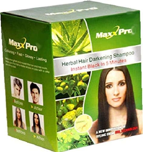Veda Herbals Maxx Pro Herbal Hair Darkening Shampoo, Pack of 10 (300ml)