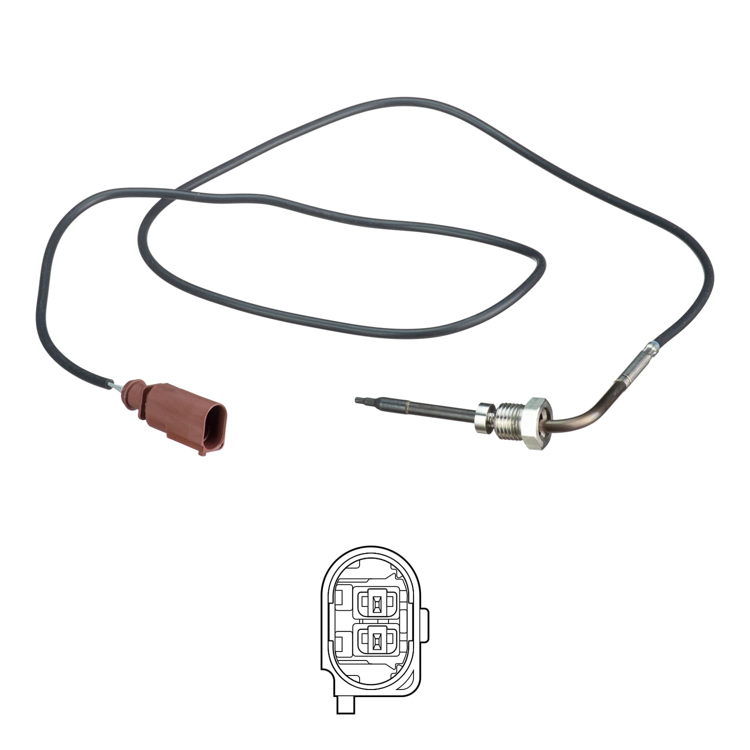 DELPHI TS30169 Sensore Temperatura gas scarico 960mm Compatibilità con AUDI Q7 4LB Q7 Van 4LB, VW Touareg 7LA, 7L6, 7L7