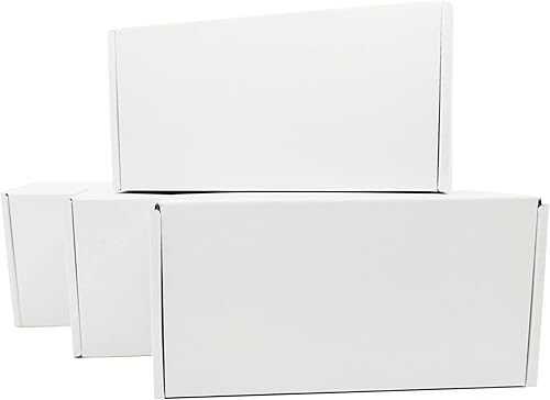 Miniatura 5 de Caja blanca pequeña de 7 x 3.5 x 2 pulgadas, paquete de 50 sobres de regalo reciclables corrugados, cajas de envío de embalaje comercial