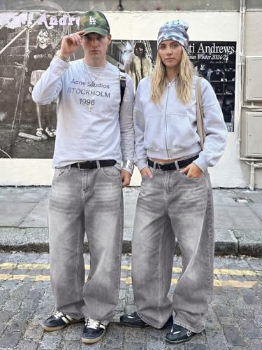 Image of JMIERR Men's Baggy Y2K Jeans Stretch Loose Fit Wide Leg Denim Pants | 5 Pockets, Oversized Casual Trousers, Vintage Relaxed wash, Breathable Cotton Blend,Hip Hop, Skater Streetwear, All-Season