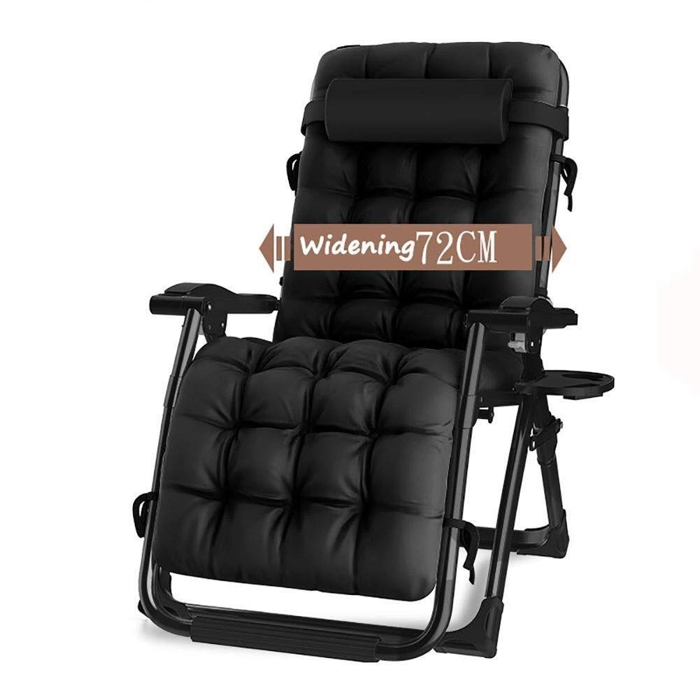 Chaise longue de jardin pliante XXL avec coussin en coton et capacité 200 kg