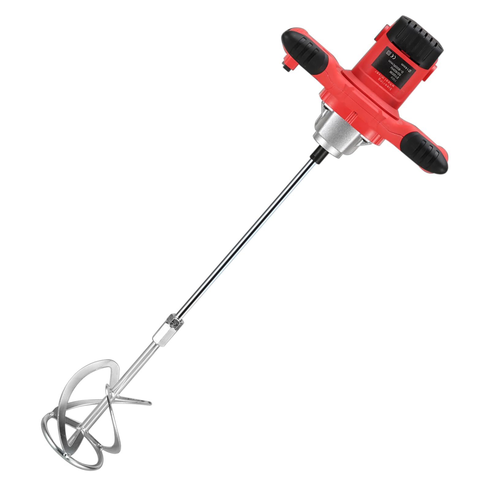 Electric concrete mixer, 2100W 110V handheld mixer, 6 adjustable speeds, easy to carry, suitable for small operations, used for mixing cement, mud, paint, mortar, feed, etc