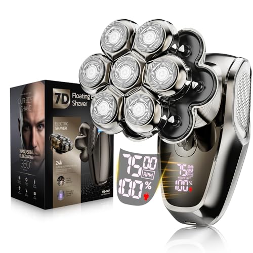Head Shavers for Bald Men: Electric Shaver -Fathers Day - IPX7 Waterproof Electric Razor - Wet & Dry Bald Razor with Type-C Charge - LED Display - Gifts