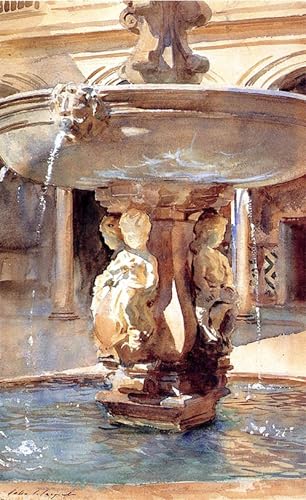 Tableau Fontaine espagnole John Singer Sargent poster vintage 60x90cm pour déco salon
