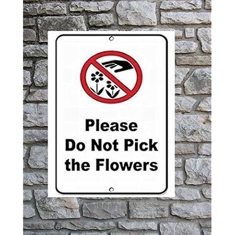 Sylty Warning Sign Do Not Pick The Flowers Metal Tin Sign 8X12 Inch Cover