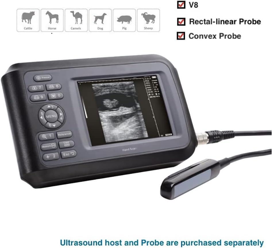 Corredo veterinario portatile dell'analizzatore di ultrasuono con la sonda da 3,5 megahertz per l'imaging diagnostico del bestiame