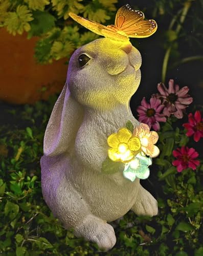 Illuminate Your Garden: 5 Animal Solar Lights You Didn't Know You Needed 4 YODY Solar Garden Statues Outdoor Decor- Yard Decorations for Patio, Balcony, Backyard, Lawn Ornaments - Rabbit Figurines with LED Light- Unique Birthday House Warming Gifts for Women, Mom, Grandma