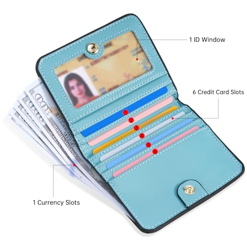 Toughergun Wallet Women Rfid Blocking Small Compact Bifold Luxury Leather Pocket Wallet Ladies Mini Purse with ID Window3