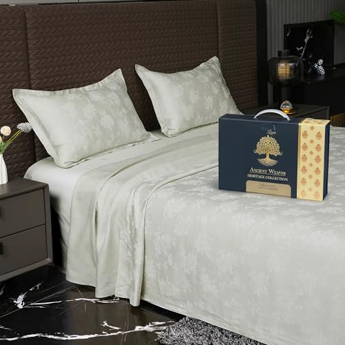 Image of Story@Home Long Staple Premium Cotton Compact Yarn Feel Glace Cotton Flatsheet Floral Printed King Size Double Bed Bedsheet with 2 Pillow Cover (108 inchx108 inch, Deep Mauve) 500TC