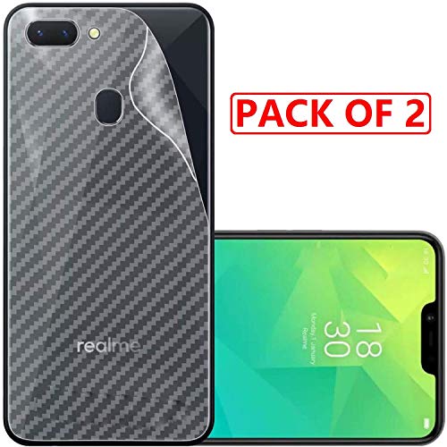 Image of Compatible with (Pack of 2) Oppo Realme U1 Back Screen Protective Film Carbon Fiber Skin Transparent Screen Guard Sticker
