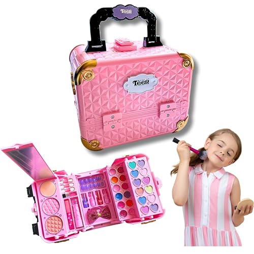 Kit Maleta de Maquiagem Infantil Presente Completo para Meninas Crianças Adolescentes Teen Embalado para Presentear