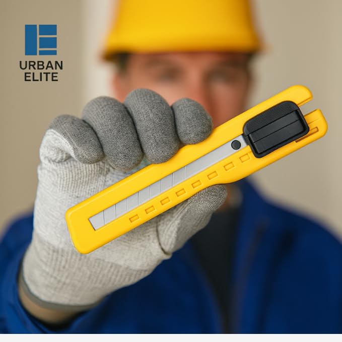 Image of Urban Elite 18mm Utility Cutter Set | 2 Retractable Utility Knives with 10 Replacement Blades | Auto-Lock Design | Comfortable Grip | For Home, Office, DIY & Packaging