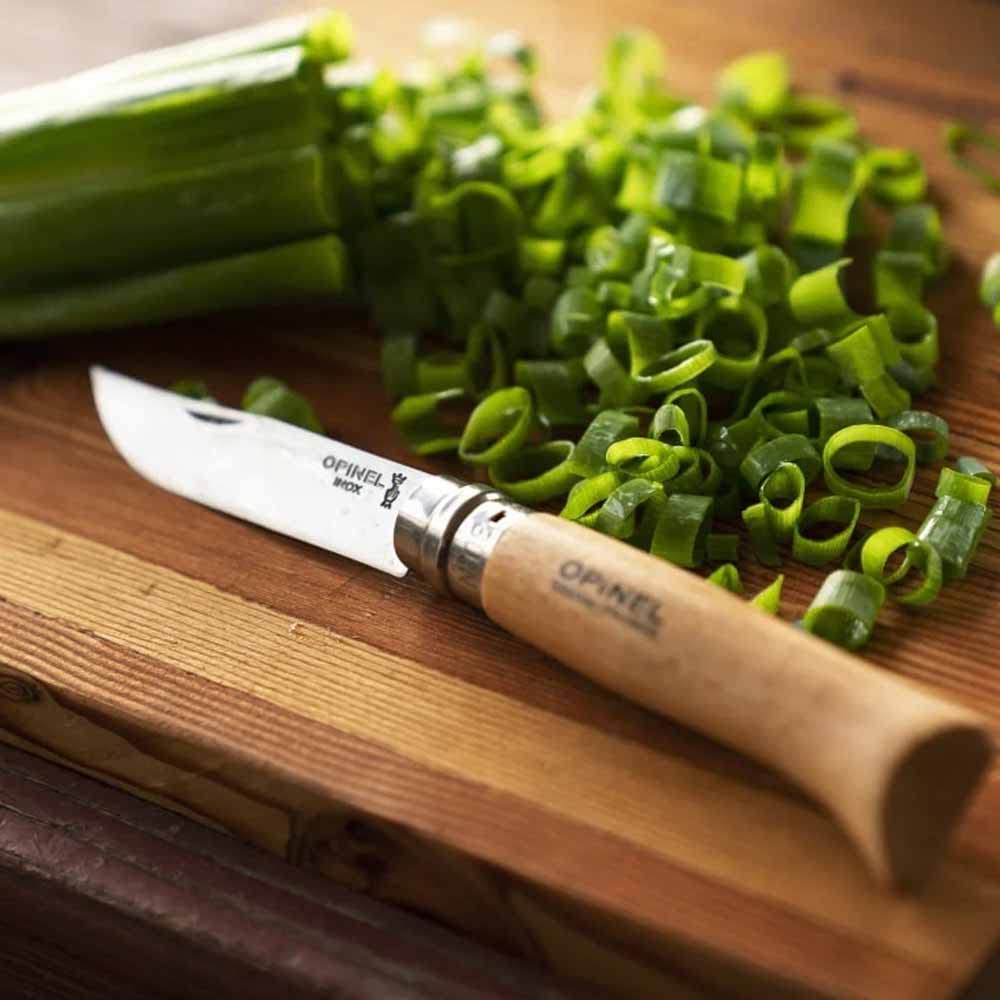 Opinel Inox Kayın Saplı Paslanmaz Çelik Çakı, Unisex, Kahverengi, Nr.8