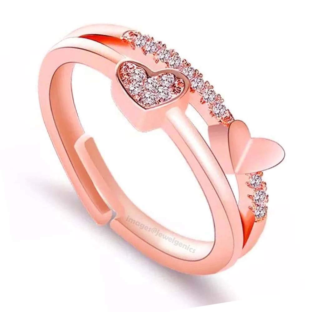 Jewelgenics Crystal Accent Double Heart Promise Ring in Sterling Silver for Girls, Women & Valentine Love (Rosegold) (B08MW1LJX3) Amazon Price History, Amazon Price Tracker