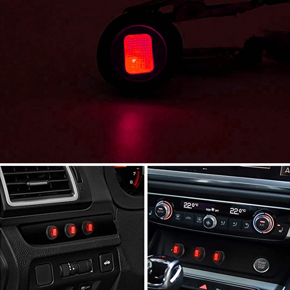 Interruttore A Bilanciere Rotondo 12V 20A LED Rosso - Impermeabile Per Auto, Barche E Camion (5 Pezzi) - Foto 7