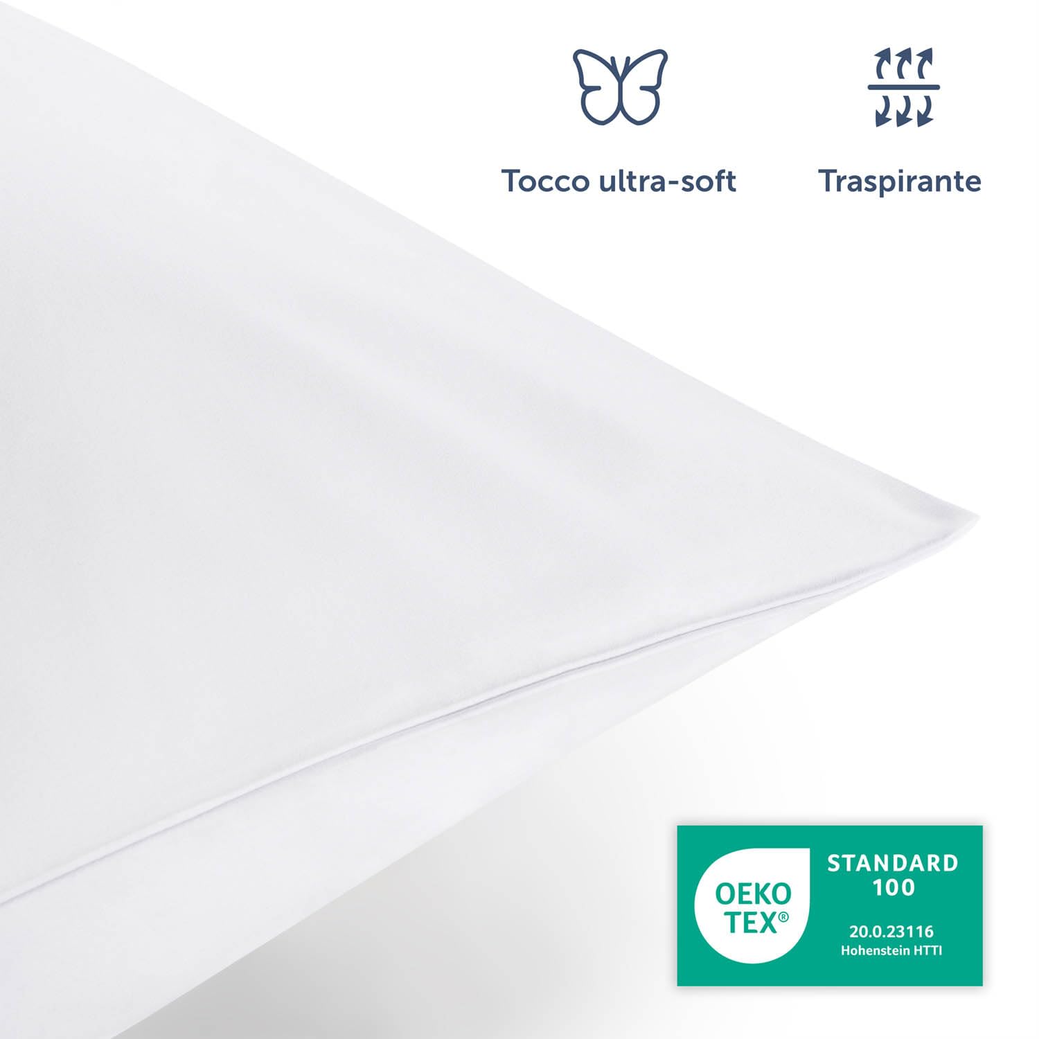 Blumtal Copripiumino Singolo 155x200 e Federa 50x80 - Set di Lenzuola in microfibra extra morbida certificata Oeko-Tex, Set Copripiumino Singolo con 1 Federa - 2 pezzi - Bianco