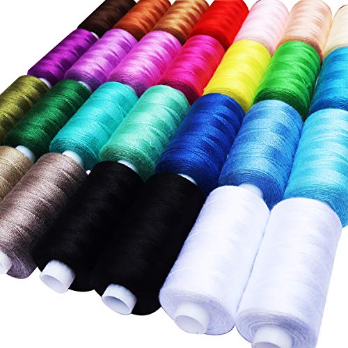 28 Spools Sewing Thread Polyester For Hand & Machine Sewing Total 14000Yards #TOP1