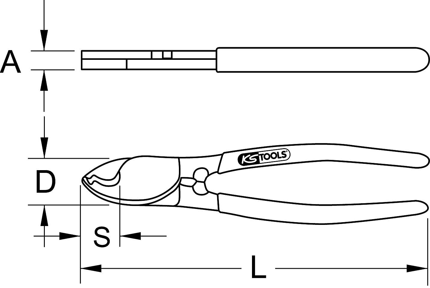 KS TOOLS Alicate Cortacables 165mm 118.0090