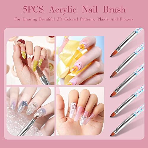 Voiluk 32Pcs Nail Art Brushes,Acrylic Nail Brush,Nail Brushes For Nail Art,Nail Art Dotting Tool Set,Nail Art Tool Set,Nail Art Liner Brush,Nail Dust Brush,Nail Drawing Pens For Beginners And Salon Home Use thumb #3