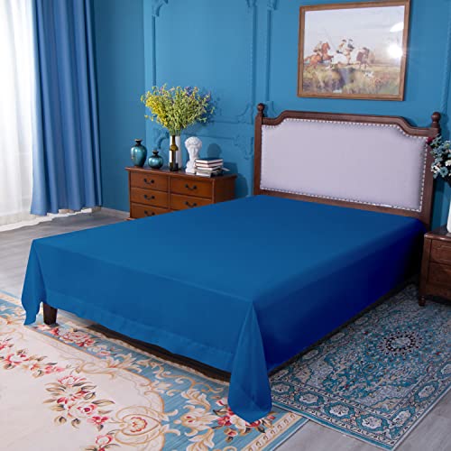 Image of NTBAY Queen Microfiber Flat Sheet, 90 x 102, Royal Blue