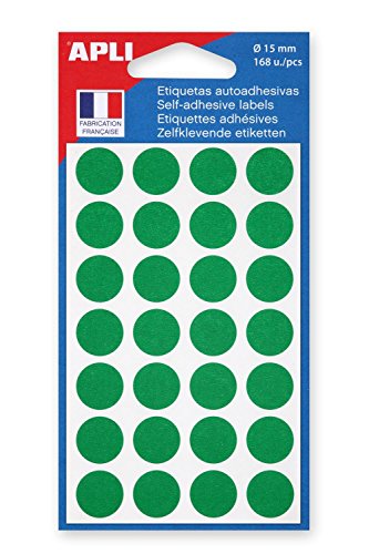 apli-agipa – 111841 AGIPA Lot de 5 Sachets 168 pastilles de signalisation diam 15 mm Vert