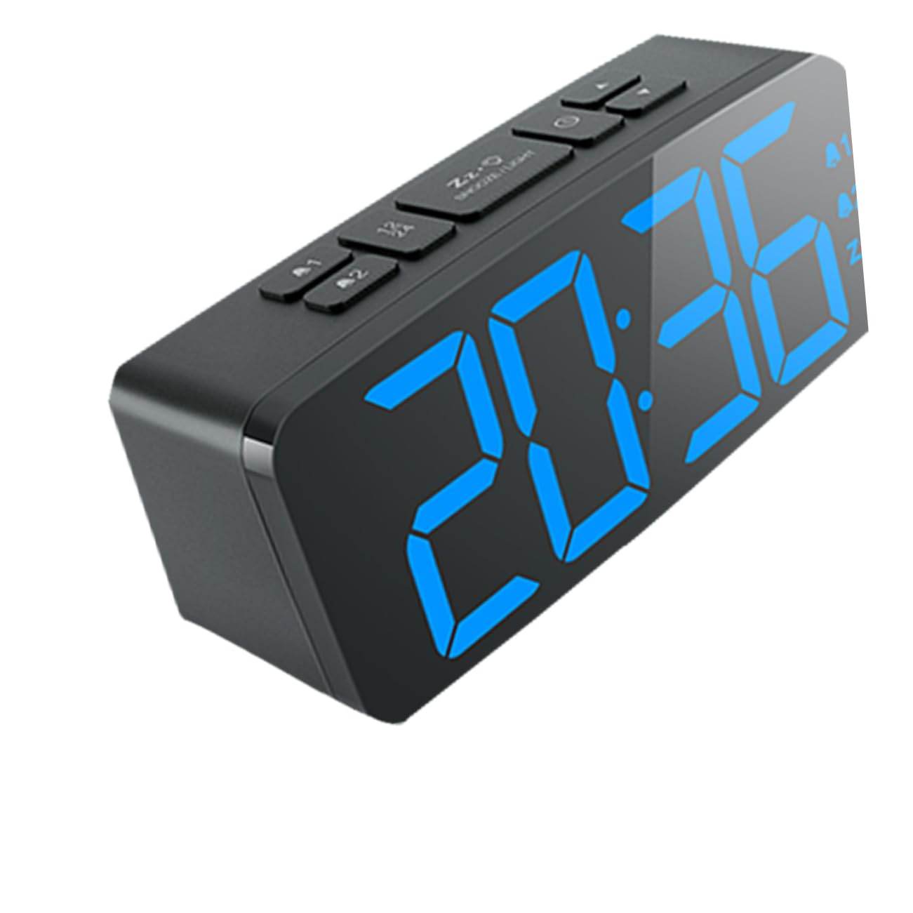 Reloj Digital Led con Alarma y Música De Brillo Diseño Moderno para Dormitorio Función De Snooze y Tonos De Alarma Color Negro