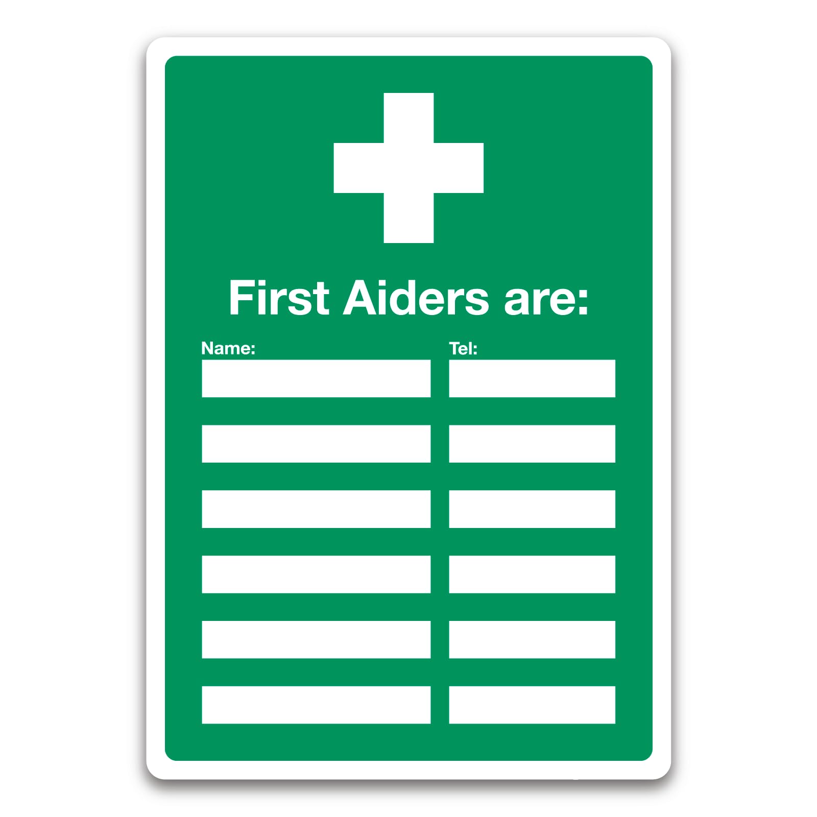 First aiders are sign, Health and Safety Metal Tin Sign 8 x 12 inch for Industrial & Commercial